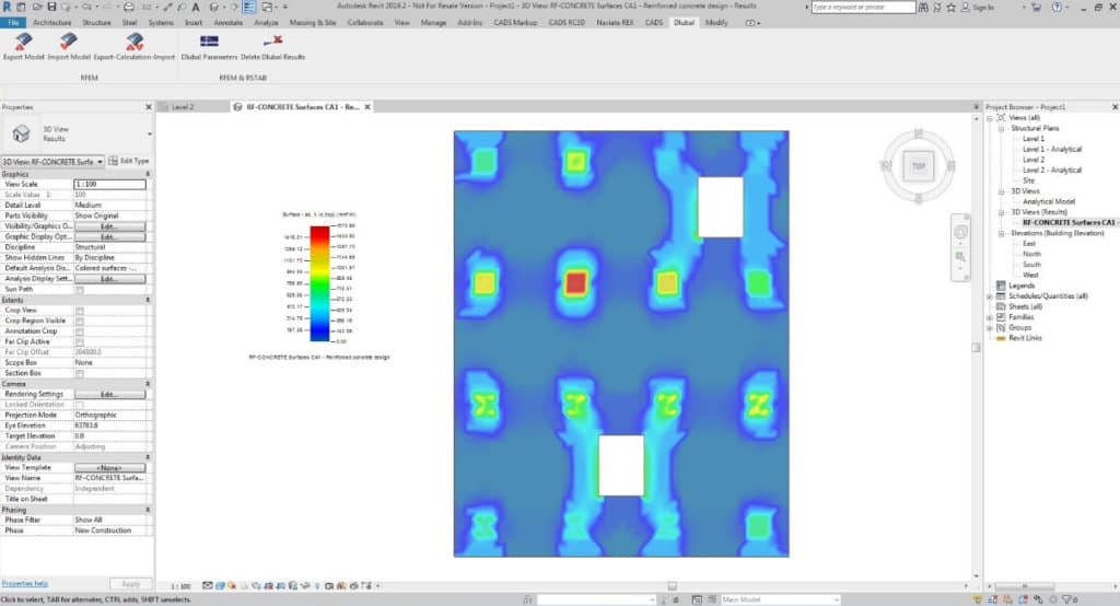 Dlubal required reinforcement areas imported into Revit