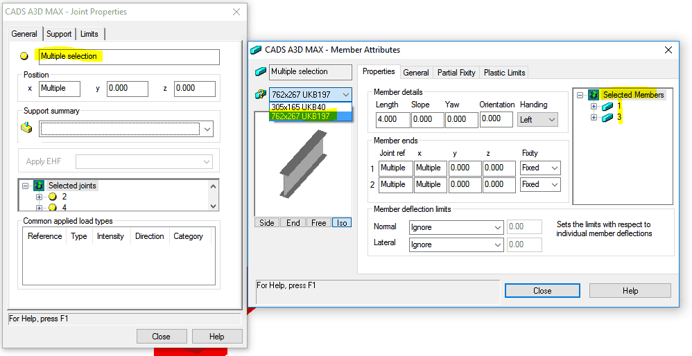 Multiple Selection Properties