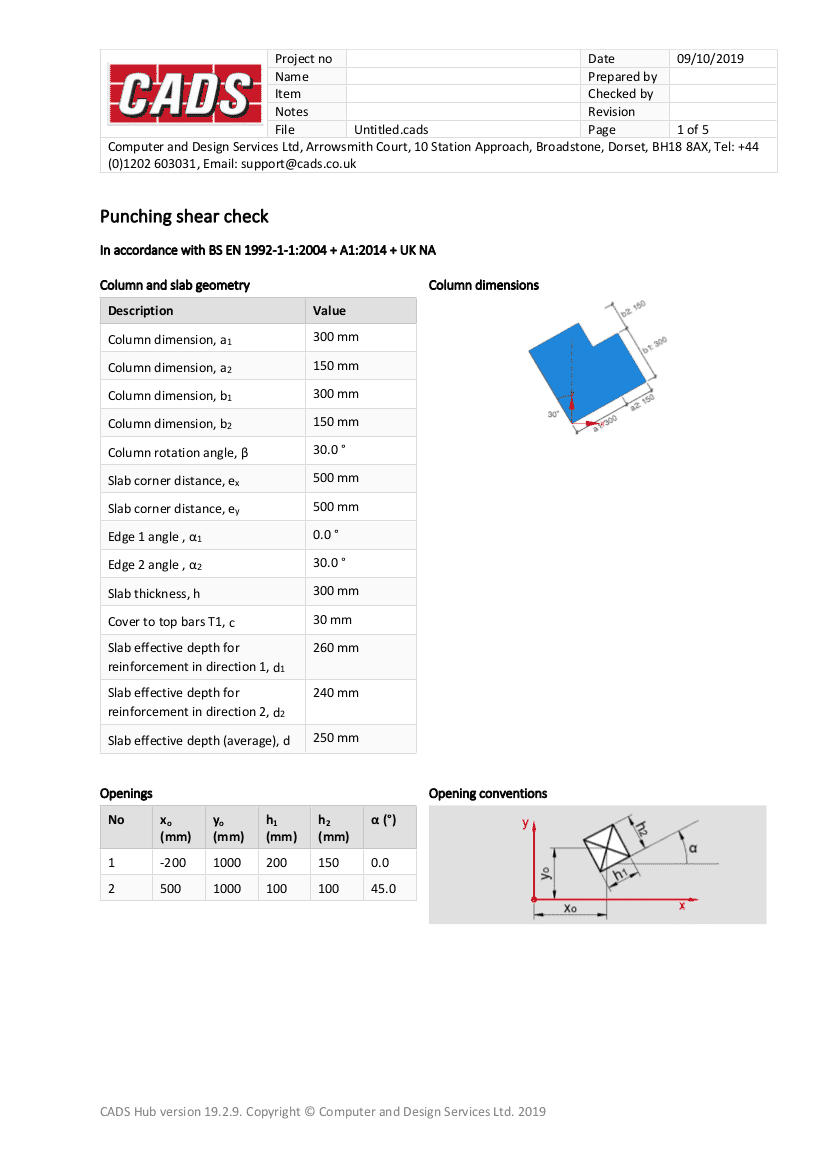 Punching Shear Detailed Report